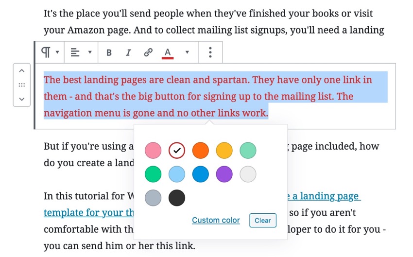 select color of text