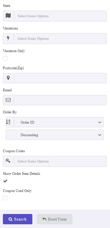 set filter form for all orders in WooCommerce report plugin
