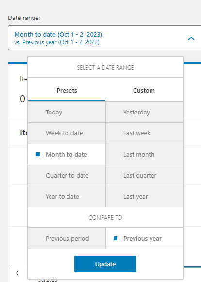 filtering options of sales report by product in WooCommerce