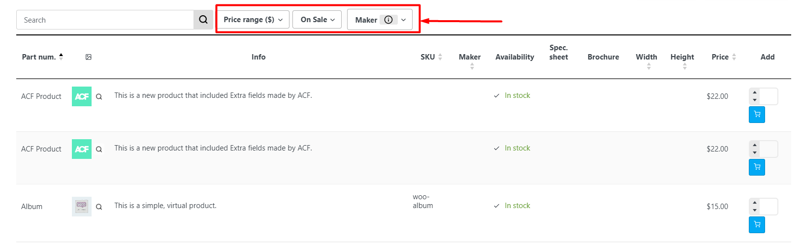 Filter WooCommerce products based on different fields