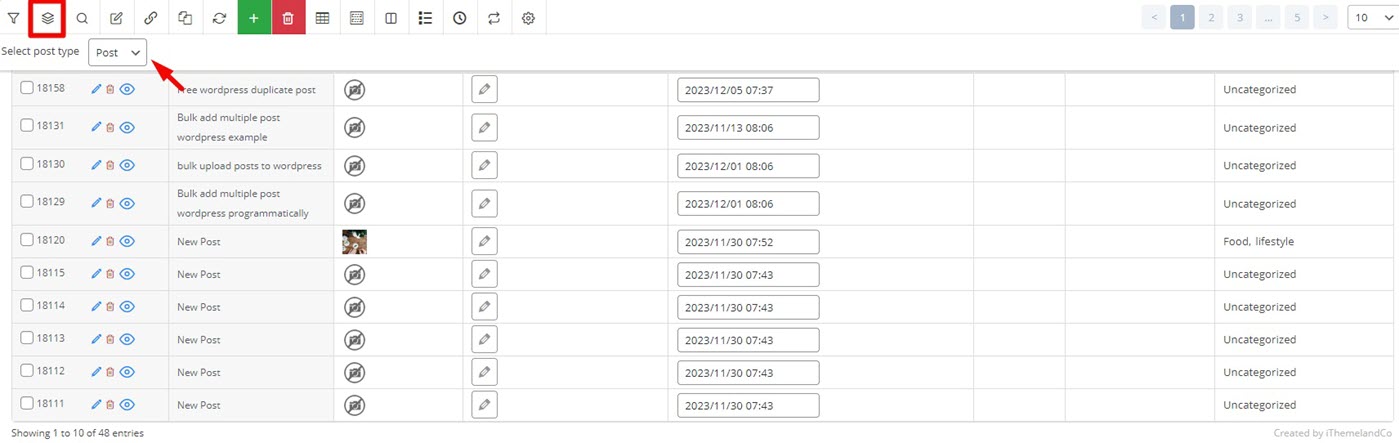 Choose the post type and filter posts or custom posts