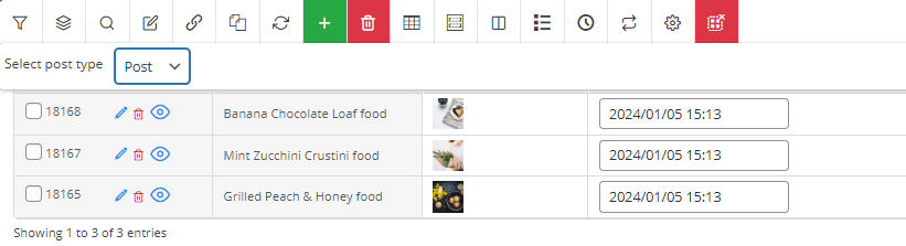 Result of filtered WordPress posts