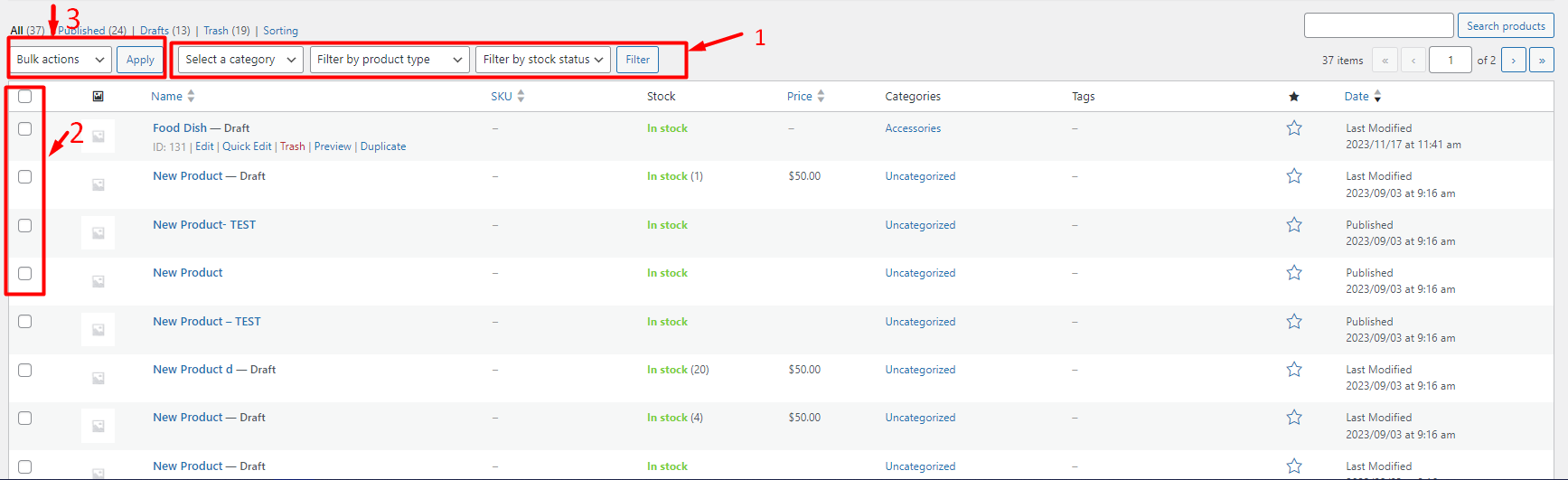 filter desired products in WooCommerce 