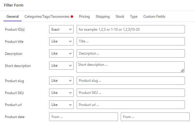Filter products before add product purchase note