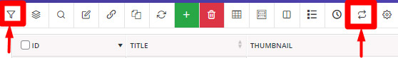 select filter icon and click import or export button in bulk editing plugin
