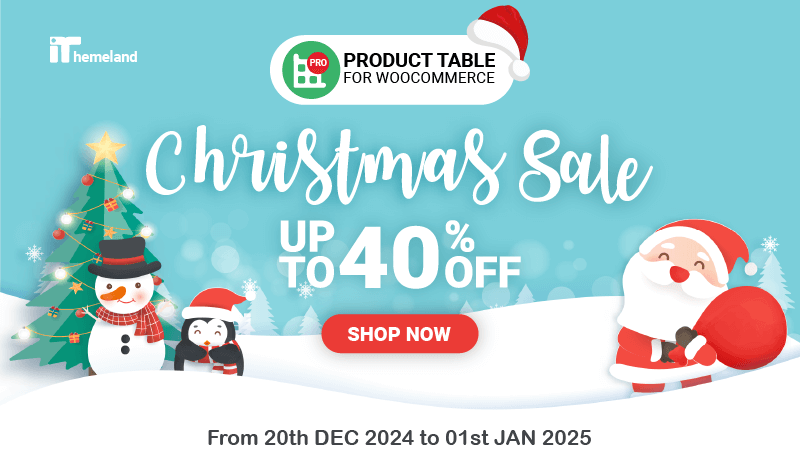 TABLEiT - Product Table for WooCommerce christmass offer banner