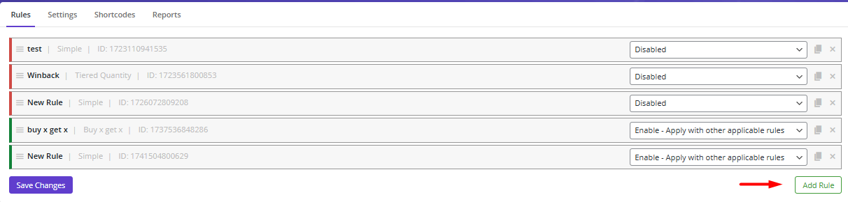 Click on add rule button