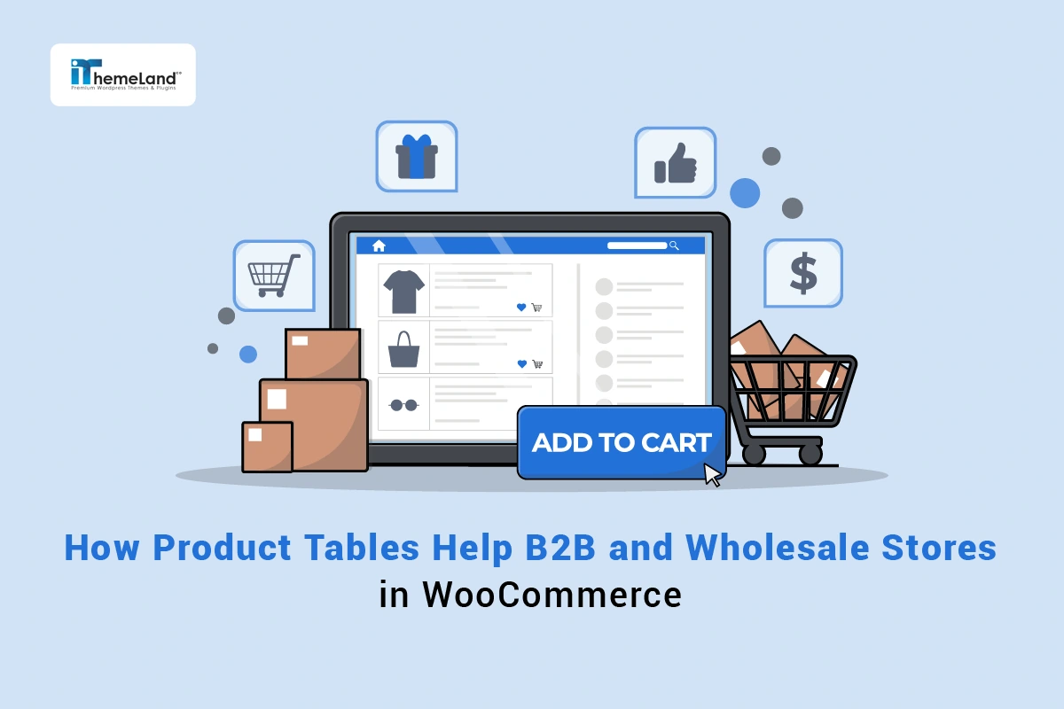 How products table help b2b and wholsale stores banner