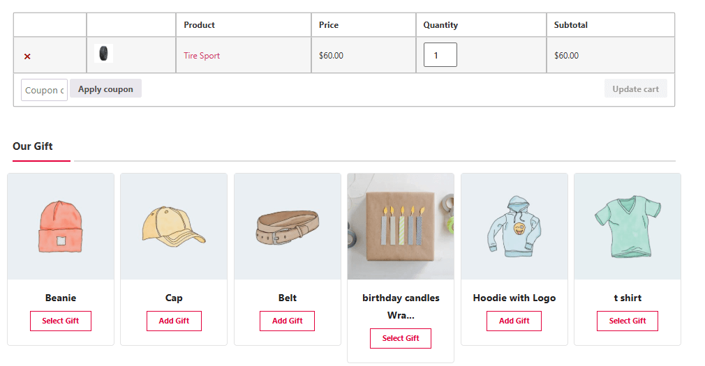 Offer free gift for customers first purchase