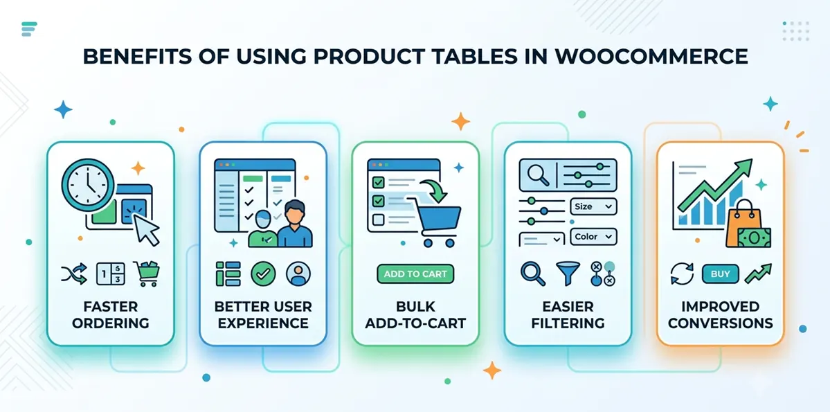 Product tables benefits