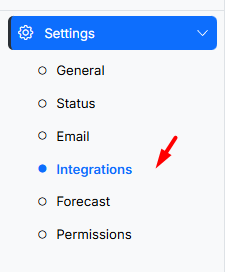 Open integration page