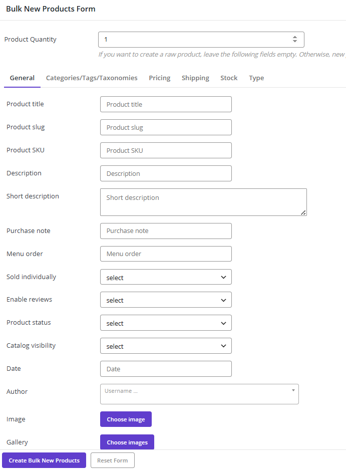 Add new product using PBULKiT