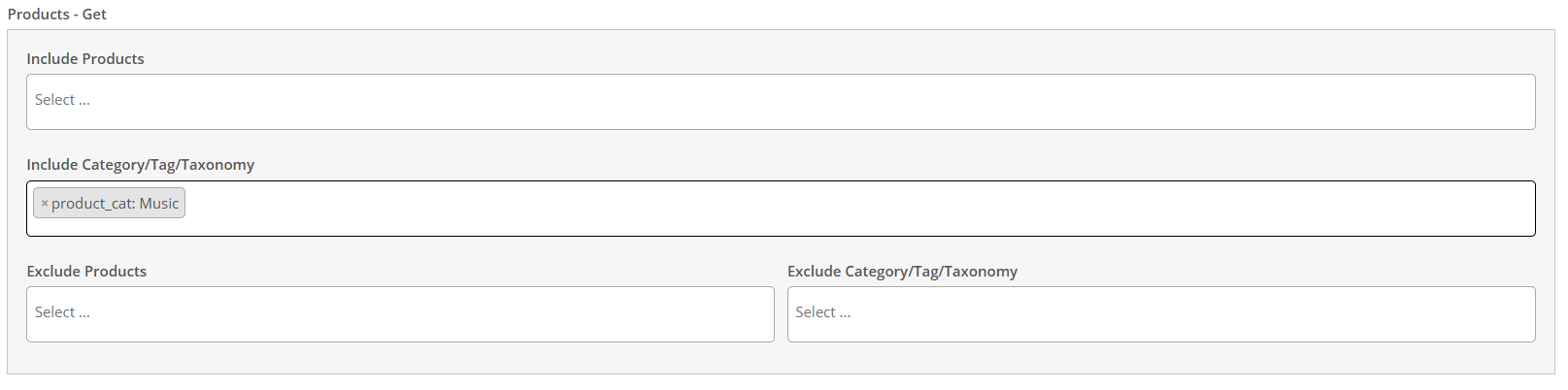 Choose a WooCommerce category to use as free gift products