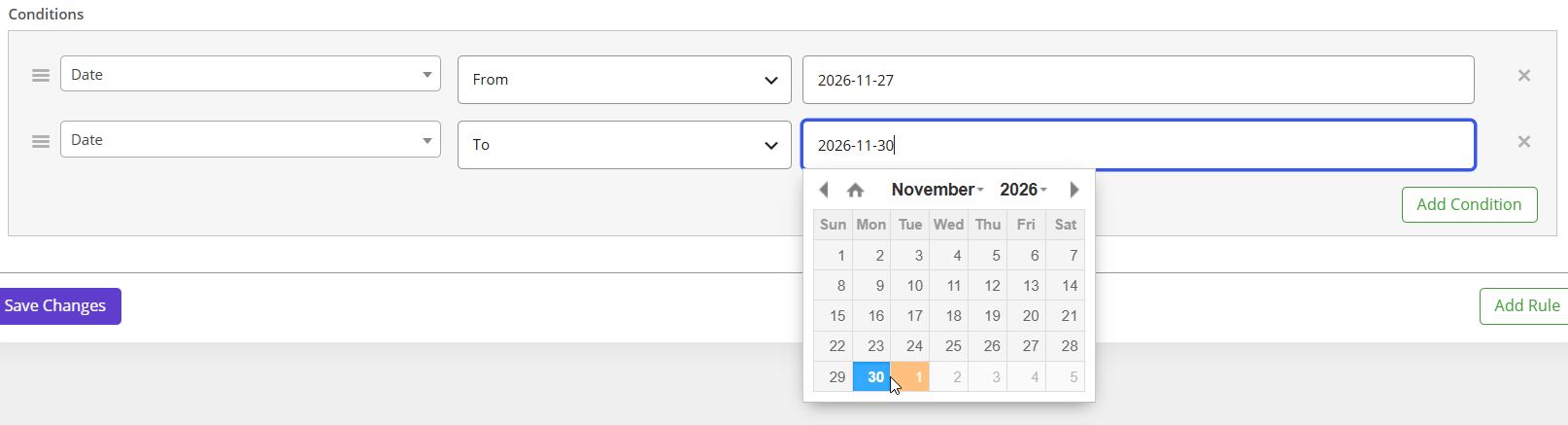 Add optional conditions to a WooCommerce category free gift rule