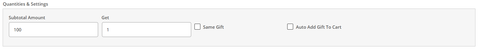 Set Subtotal Repeat to give one free gift for every $100 spent