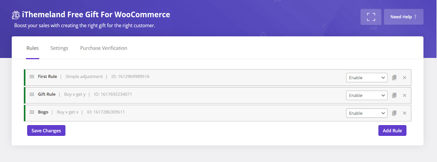 add buy x get y rule to Woocommerce product gift plugin