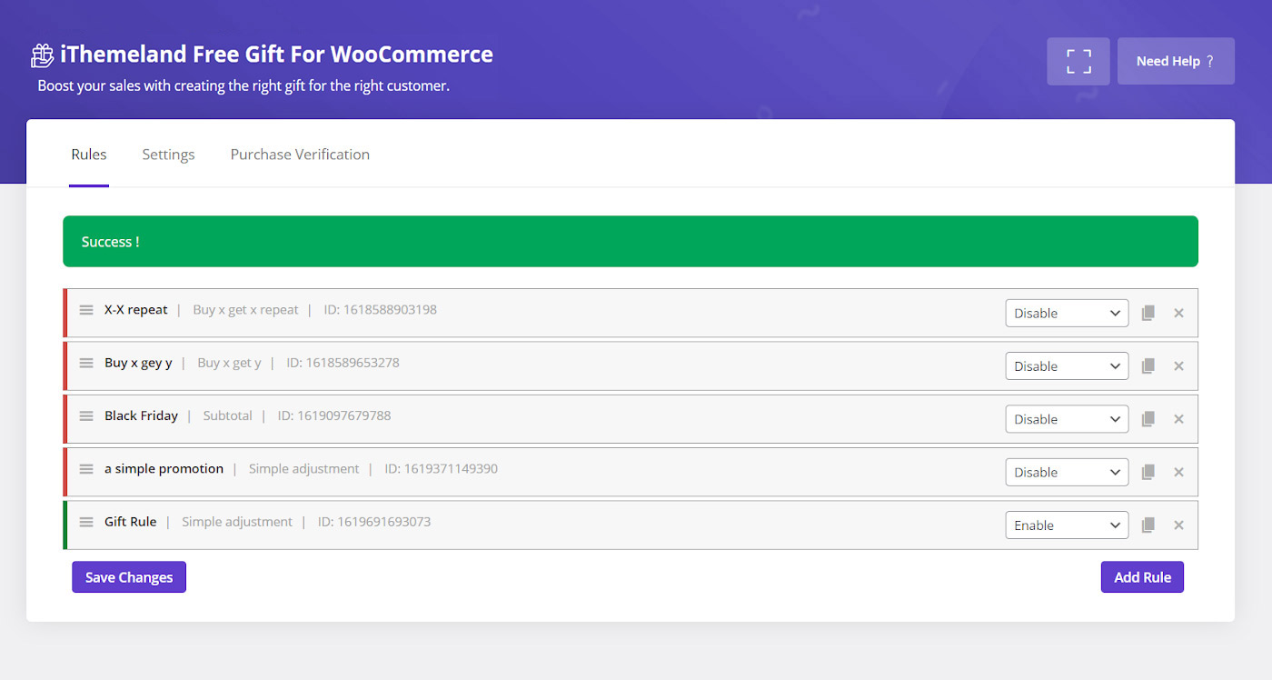 add new rule in WooCommerce product gift plugin