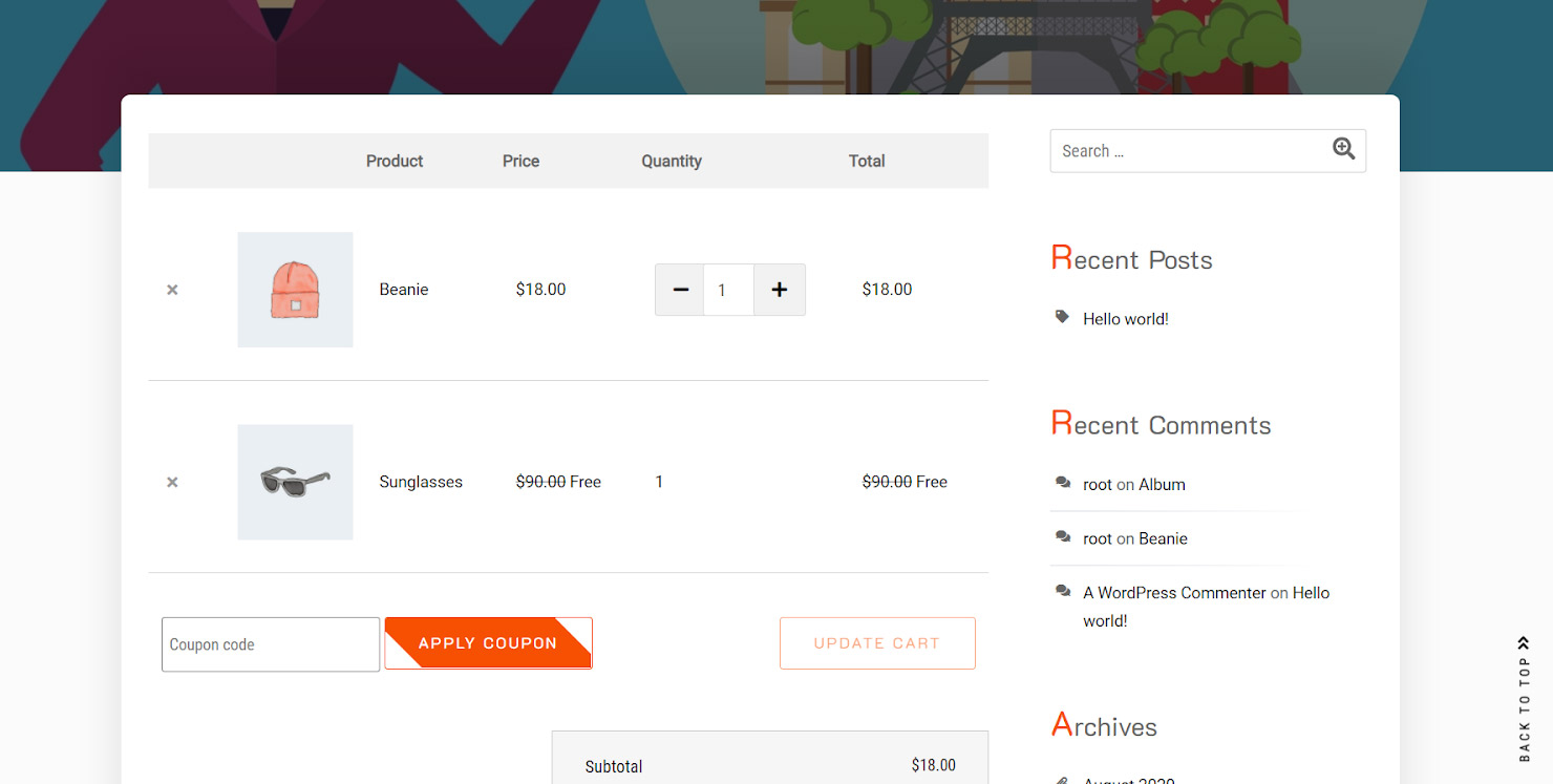 customer view in WooCommerce gift products plugin