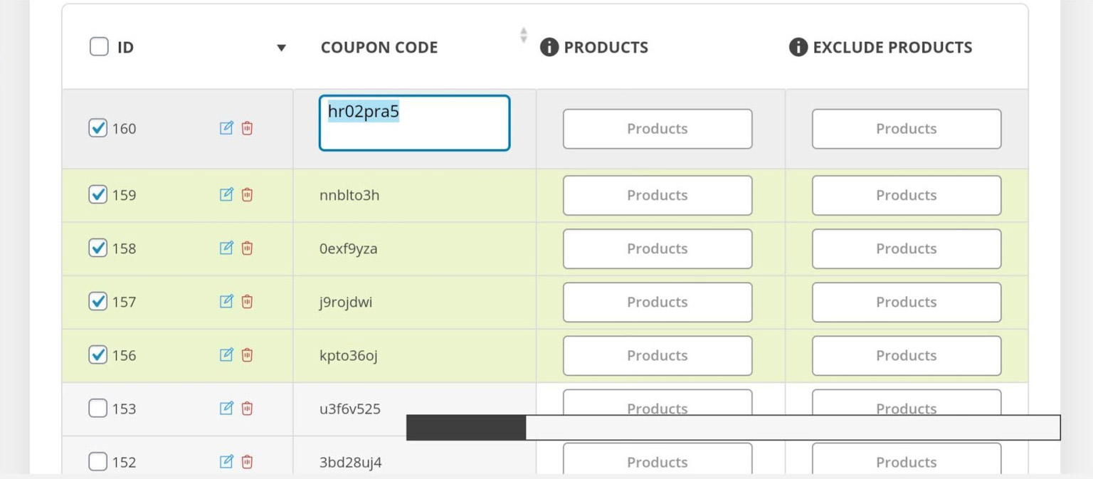 change coupon code in Woocommerce bulk coupons editing plugin