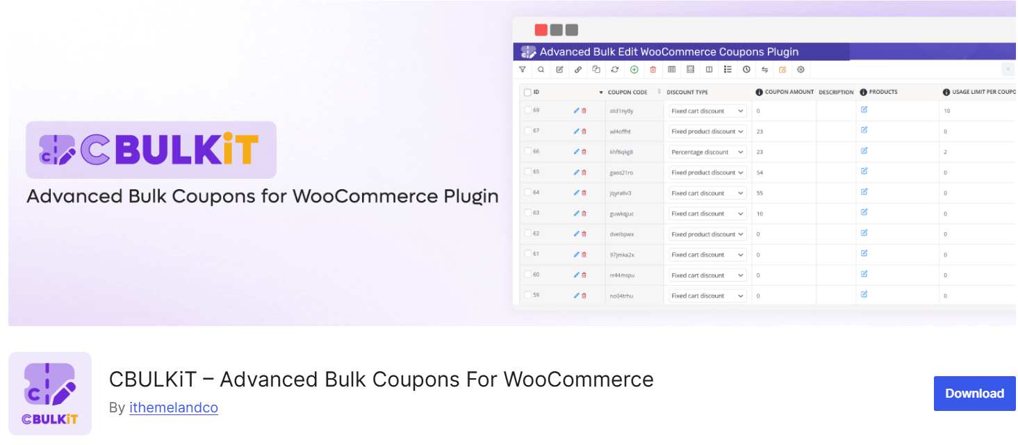 CBULKiT - Bulk Edit WooCommerce Coupons pluin by ithemeland