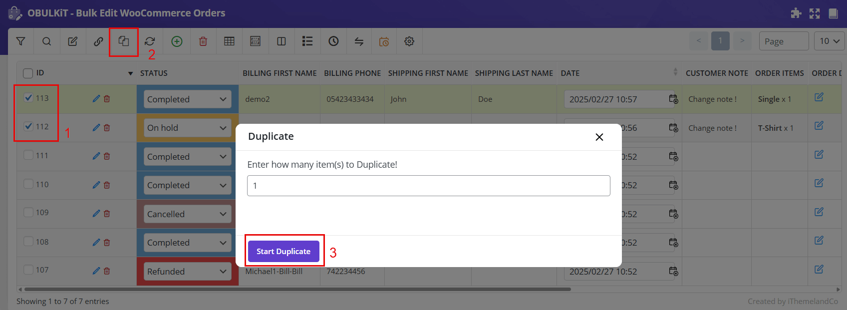 Duplicate orders in WooCommerce Bulk Orders Editing