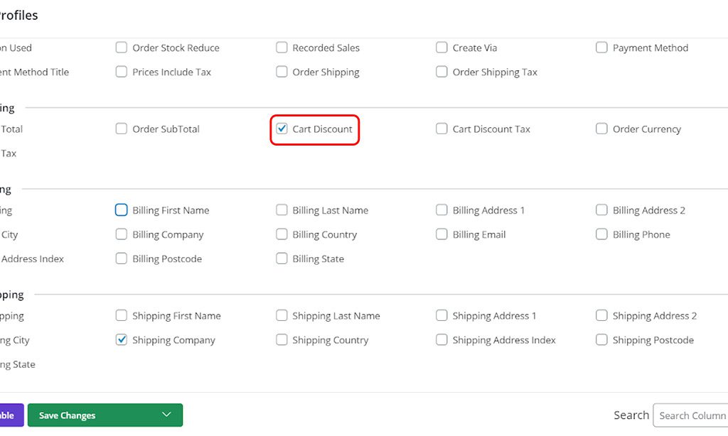 mark cart discount column in Woocommerce bulk orders editing plugin