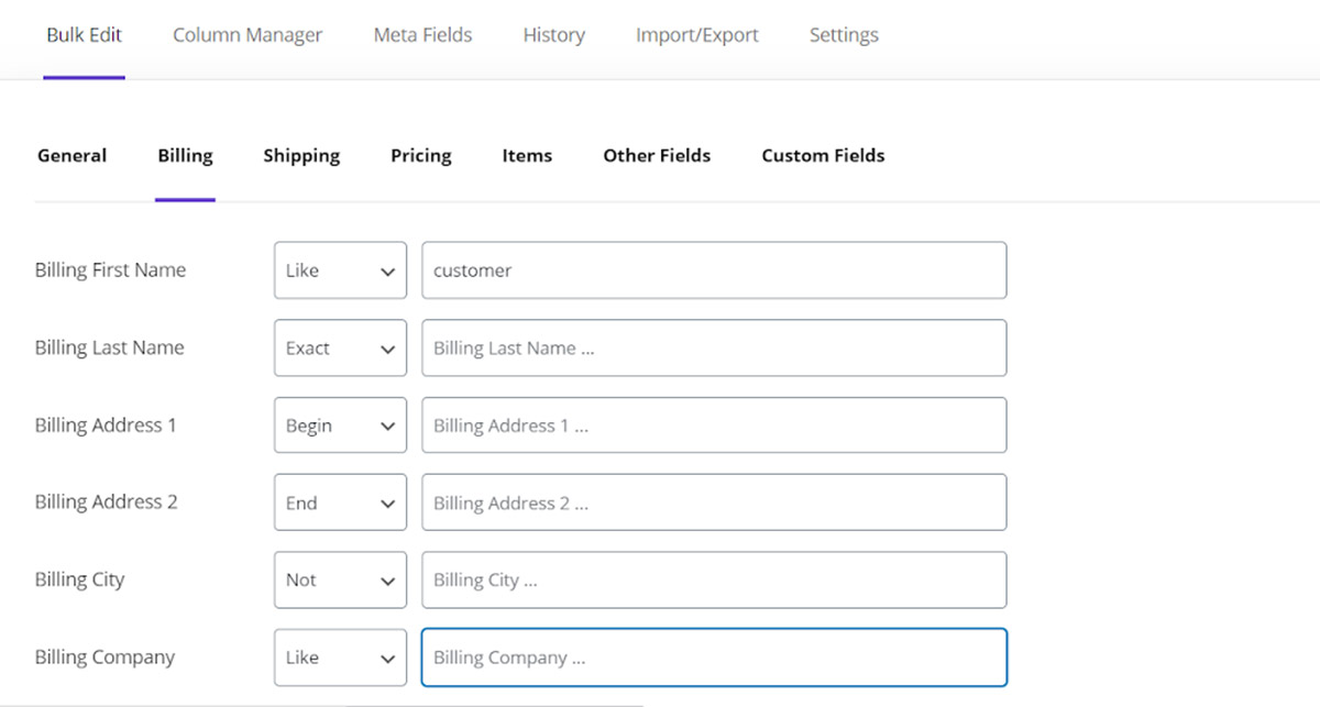 filter orders by billing name