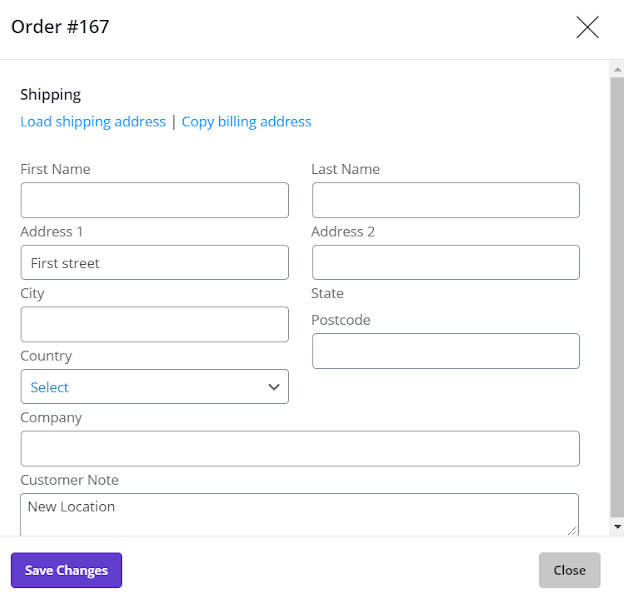 inline edit Shipping in woocommerce bulk orders editing