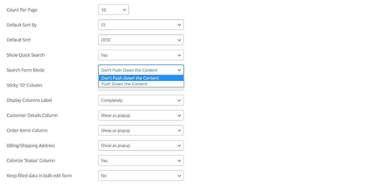 display search form in over the content