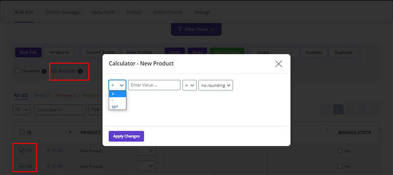 Change Regular Price or Sale Price in WooCommerce Bulk Product Editing