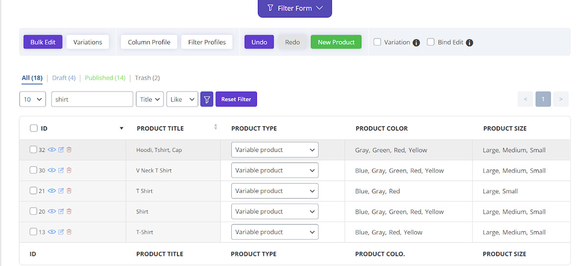 Attach / change product variation by using variation bulk edit