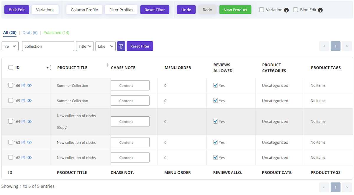 Inline edit by checkmark in woocommerce bulk product editing
