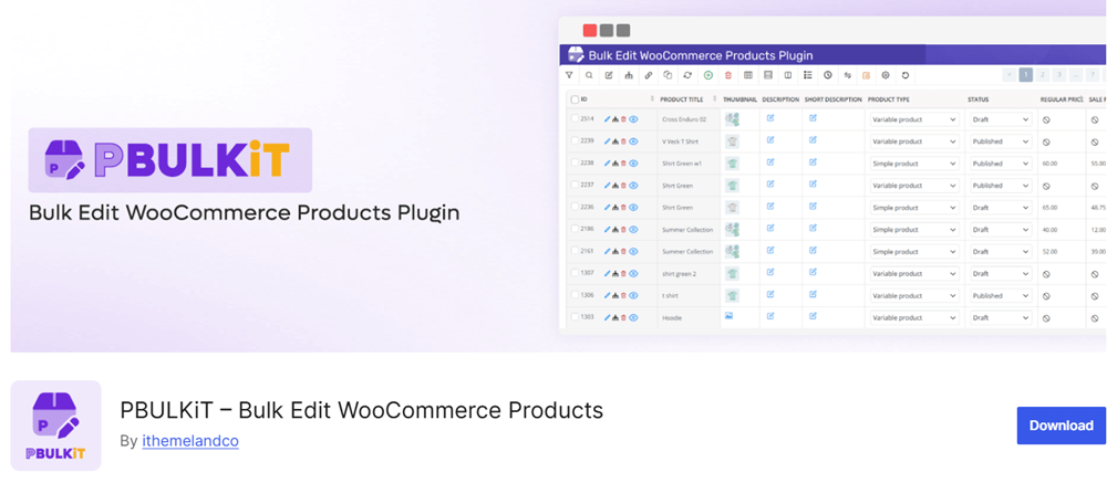 PBULKiT - Bulk Edit WooCommerce Products by ithemelamdco