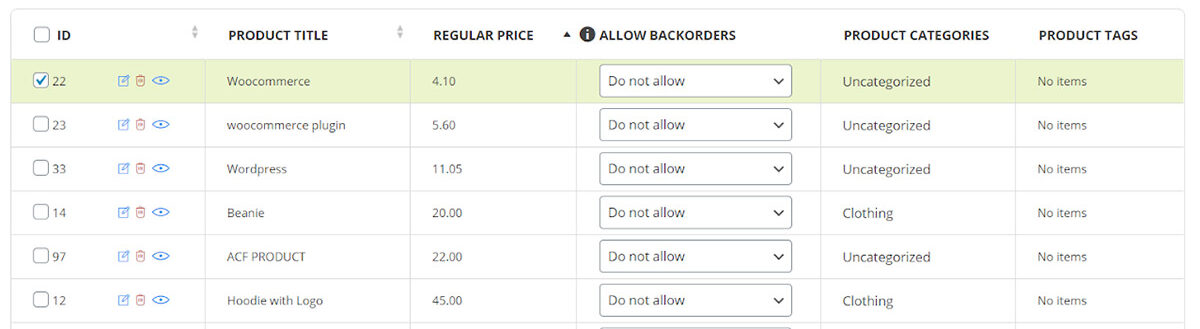 display products in customized settings