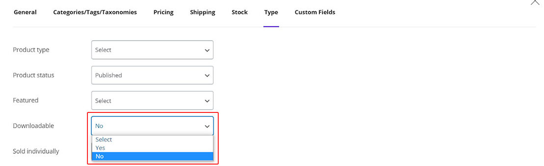 bulk edit the shipping settings of the published products which are not downloadable