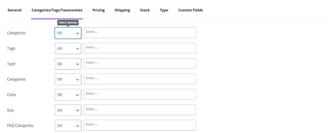 Filter products according to their Categories/Tags/Taxonomies