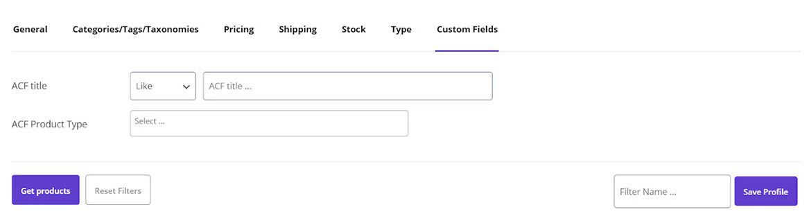 Filter products according to Custom Fields