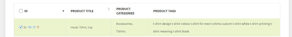 display product category in product table