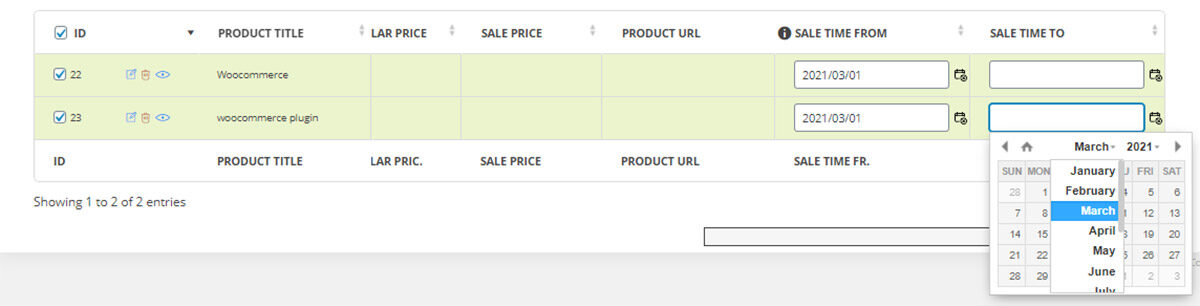 rollback result in woocommerce bulk product eiditor