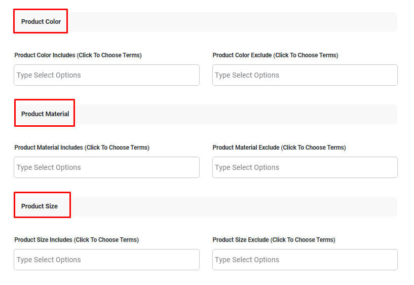 WooCommerce product table query section to make custom product table