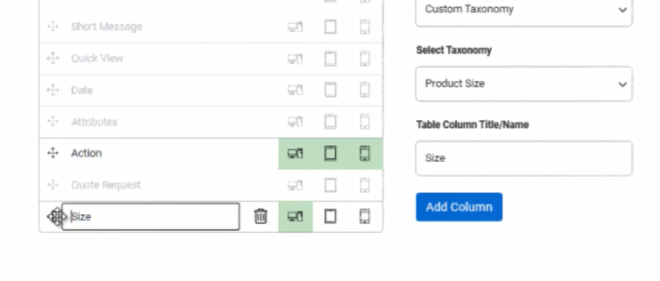 add custom taxonomy as a column
