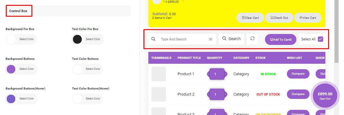 Change filter form fields template in woo product table plugin