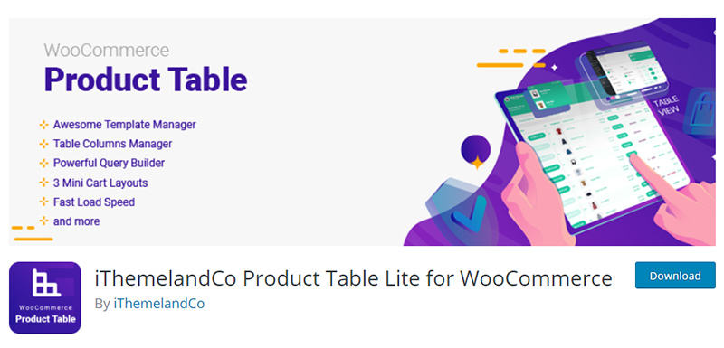 download free version of woocommerce product table