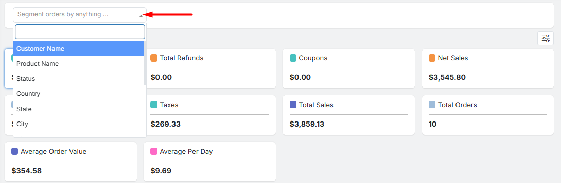 Filter data in reportit