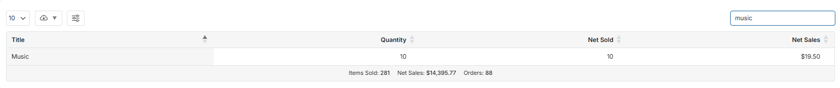 Search in data table