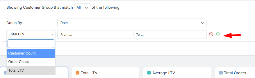 Filter customer group in reportit plugin
