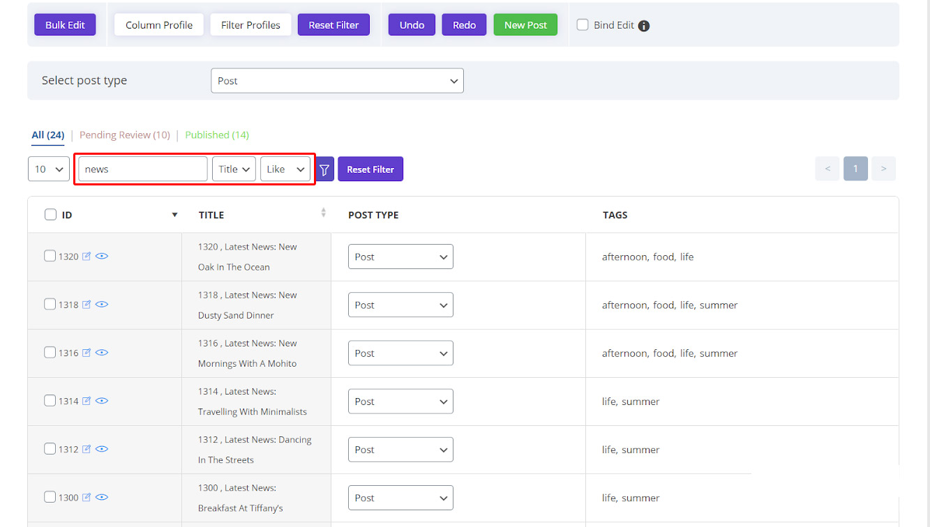How to bulk post/custom post tag edit? WordPress Bulk Post Editing