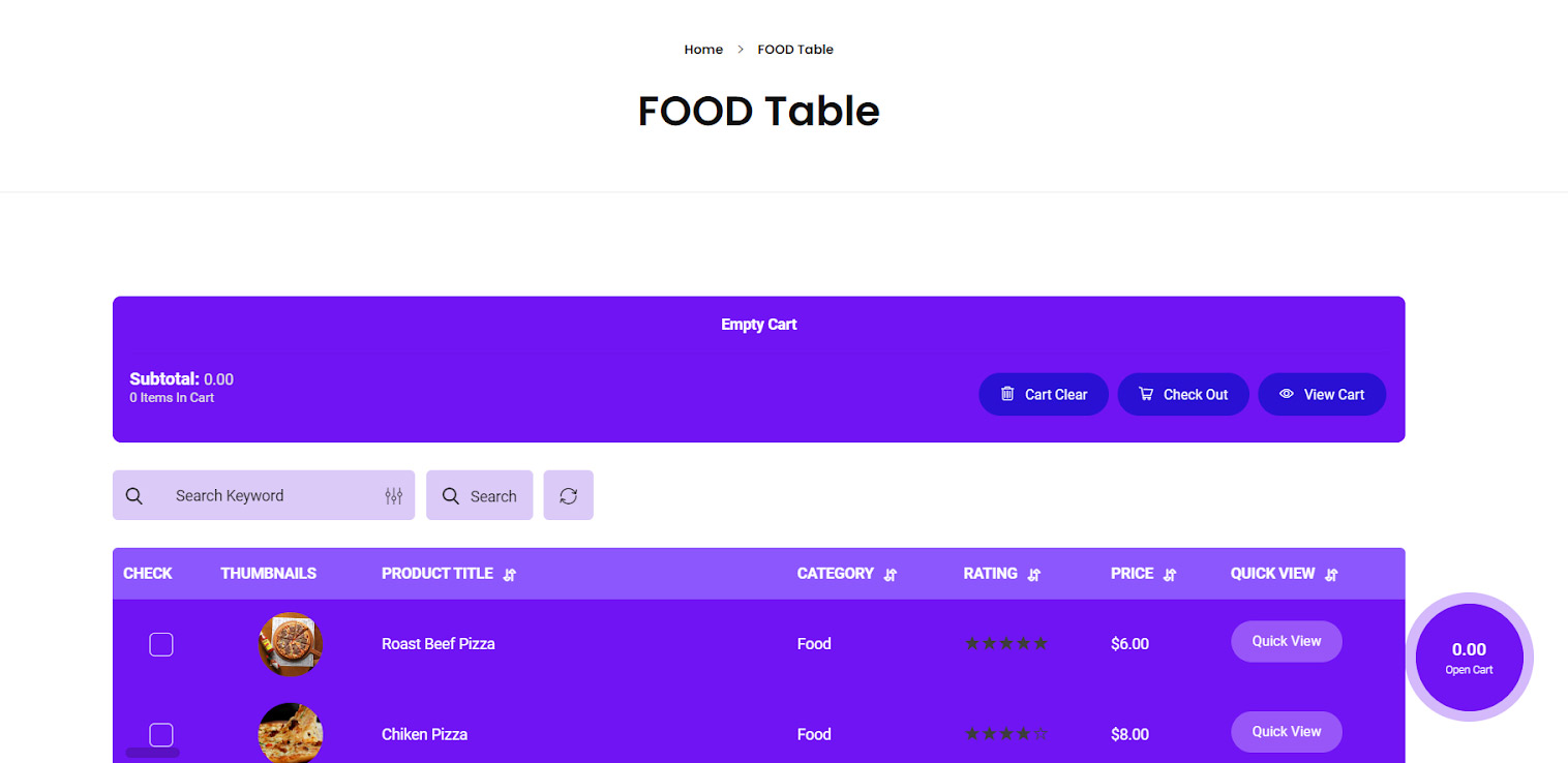 add a search box to woocommerce product table plugin