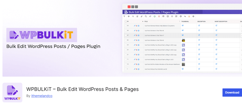 WPBULKiT - Bulk Edit WordPress Posts / Pages by ithemeland