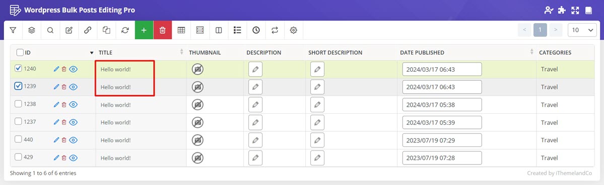 Using undo button to revert last work in wordpress post bulk editing plugin
